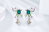 Phoenix Wings Enamel Drop Earrings